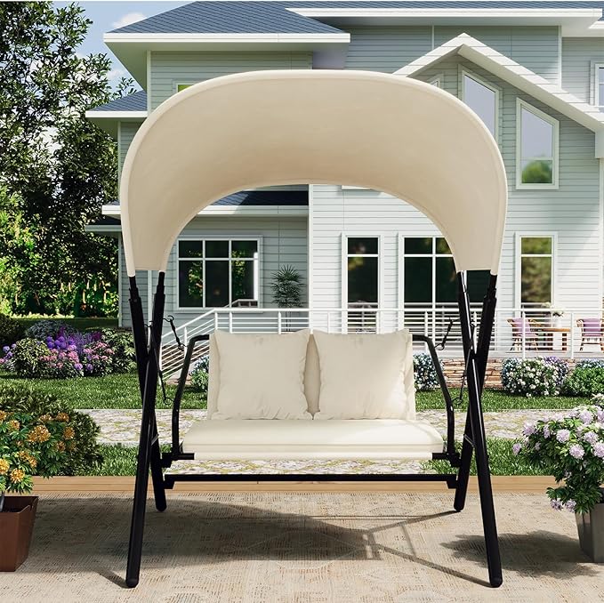 AECOJOY Outdoor Porch Swings for Adults 600LBS 2 Seat Patio Swings by AECOJOY