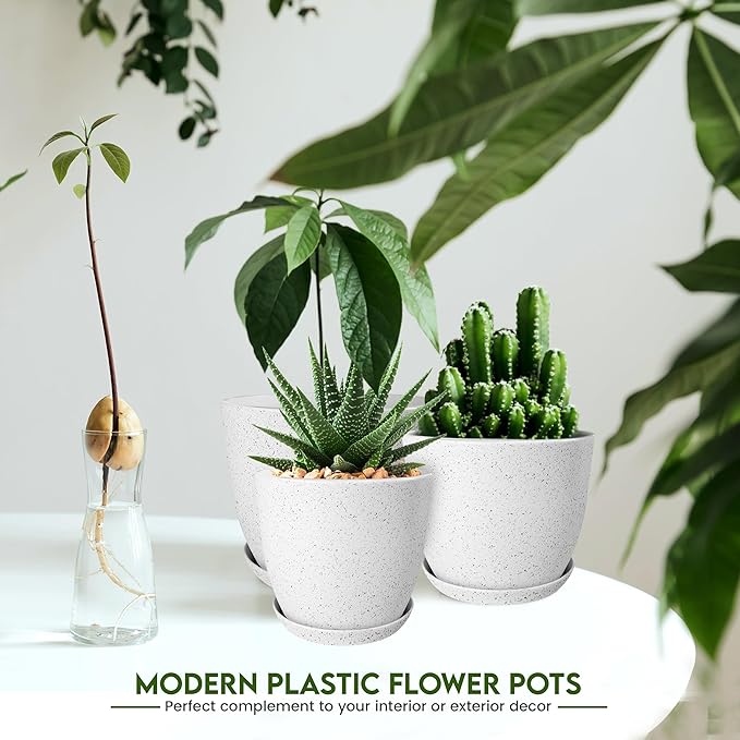 Utopia Home - Spotty Plant Pots Indoor - 7/6.6/6/5.3/4.8 Inches Flower Pots - 5 - Image 6