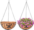 Hanging Baskets Planter for Plants, 2 Pack 14 Inch Round Metal Wire Hanging by ARVINKEY