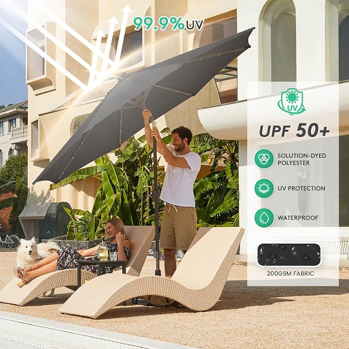 JEAREY 9FT Outdoor Patio Umbrella - Image 4