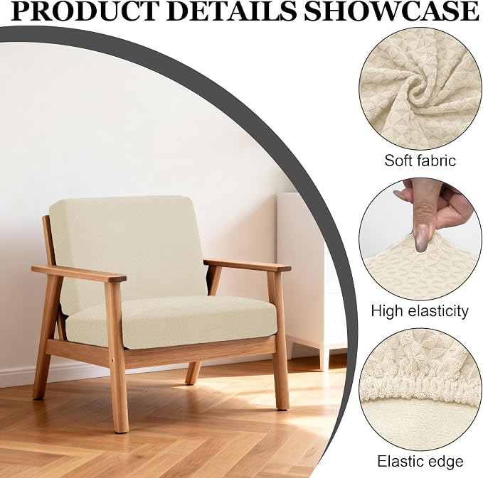 4Pcs Patio Stretch Cushion Covers, Outdoor Sofa Replacement Cover Slipcovers - Image 3
