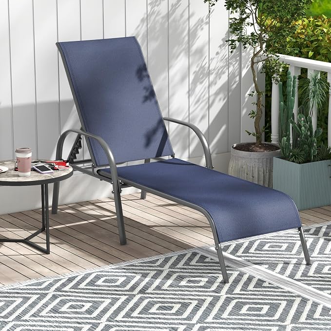 Giantex 2 Pack Patio Lounge Chair, Outdoor Chaise Lounge - Image 9