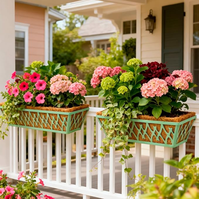2 Pack 30 Inch Window Boxes Planters Railing Planter Box - Image 6