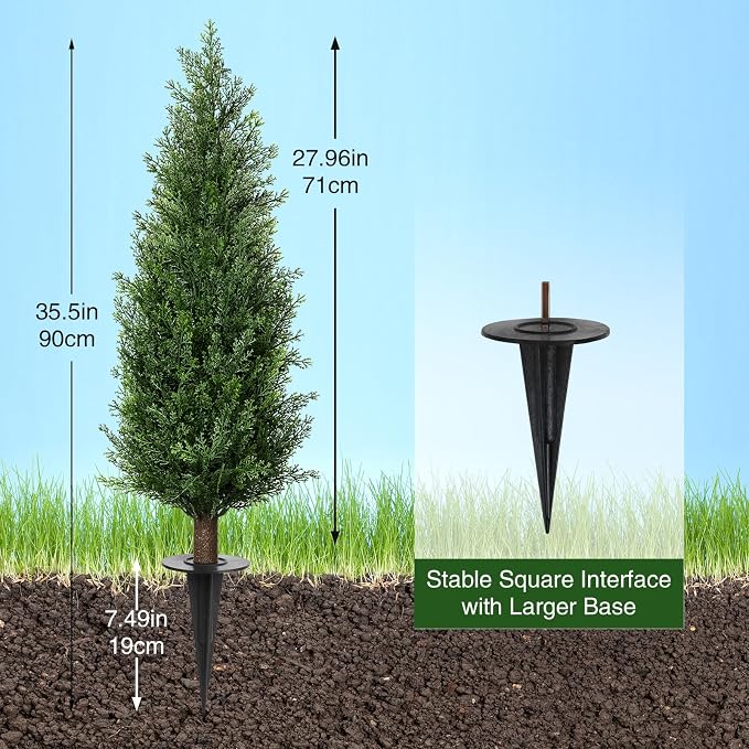 3FT Artificial Cedar Topiary Trees - Image 3