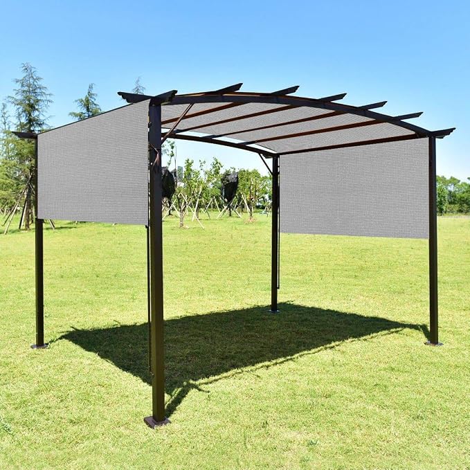 Eden's Decor Straight Flat-Edged Sun Shade Sail Rectangular 12' x 17' Grey - Image 6