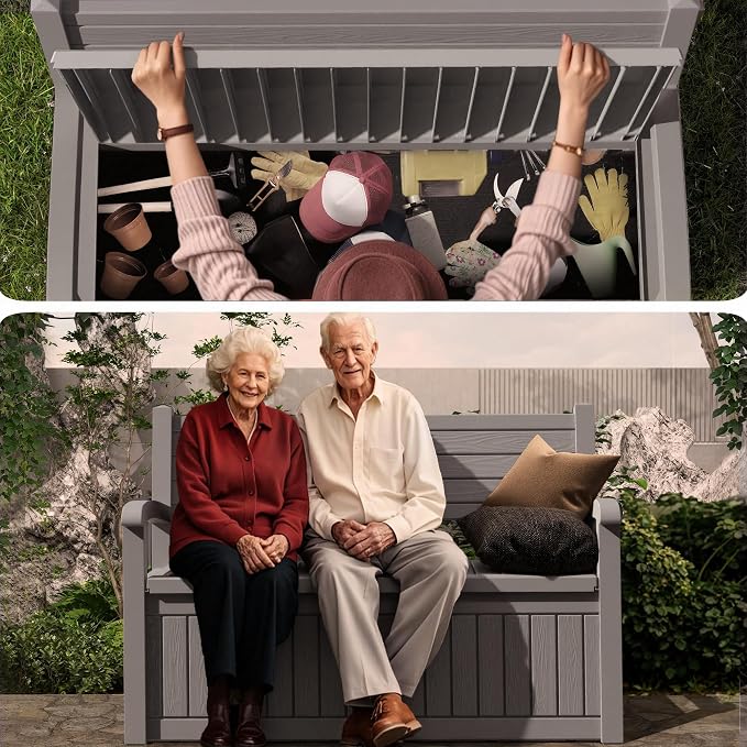 DRATO 75 Gallon Storage Bench Deck Box Outdoor Indoor, Lockable Durable - Image 6