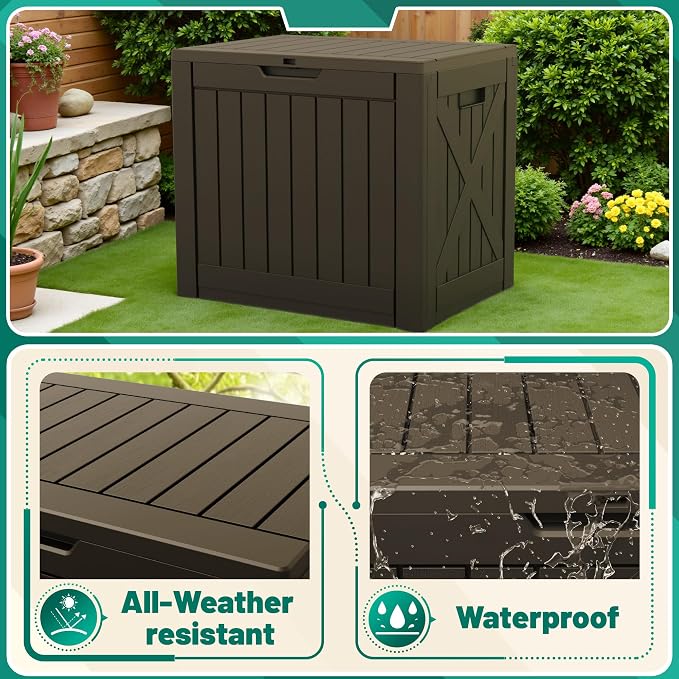 Devoko 40 Gallon Deck Box Outdoor Storage Box Waterproof - Image 3