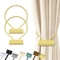 Hion Magnetic Curtain Tiebacks Golden 2pcs, Curtain Tiebacks Buckles Holdbacks by Hion