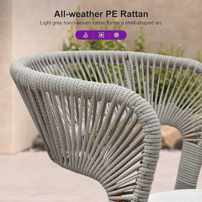 PURPLE LEAF 5 Pieces Round Patio Dining Set Outdoor Furniture - Image 2