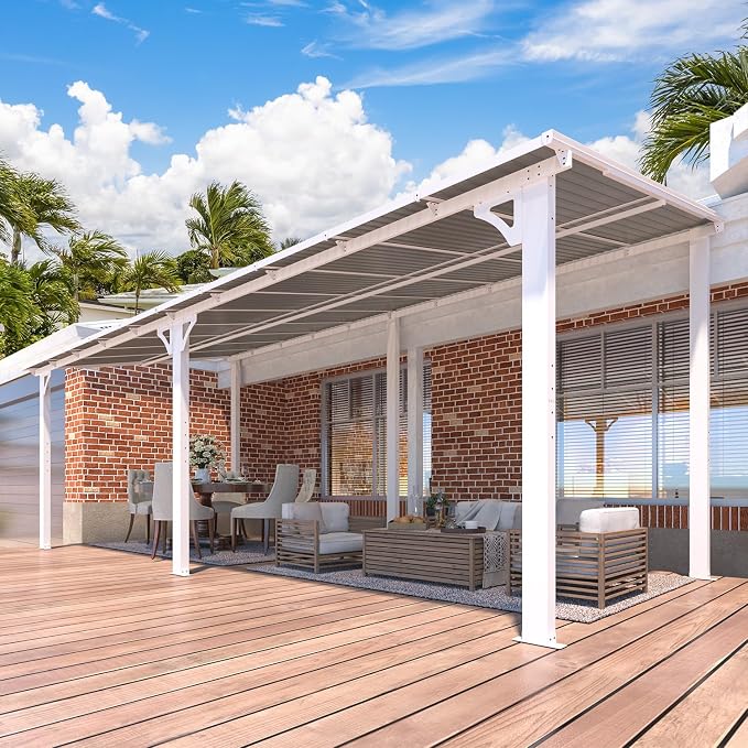 AECOJOY 20' x 8' White Outdoor Gazebo - Image 4