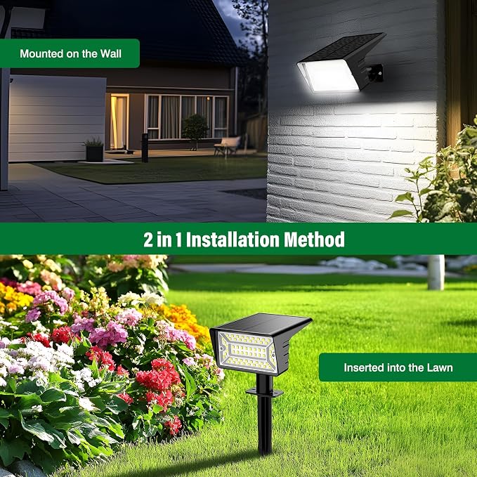 Solar Spot Lights Outdoor with 60 LED & Auto On/Off, 4 Pack Solar Lights - Image 6