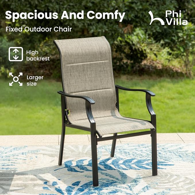 PHI VILLA 7 PCS Patio Dining Set, Outdoor Table and Chair Set - Image 9