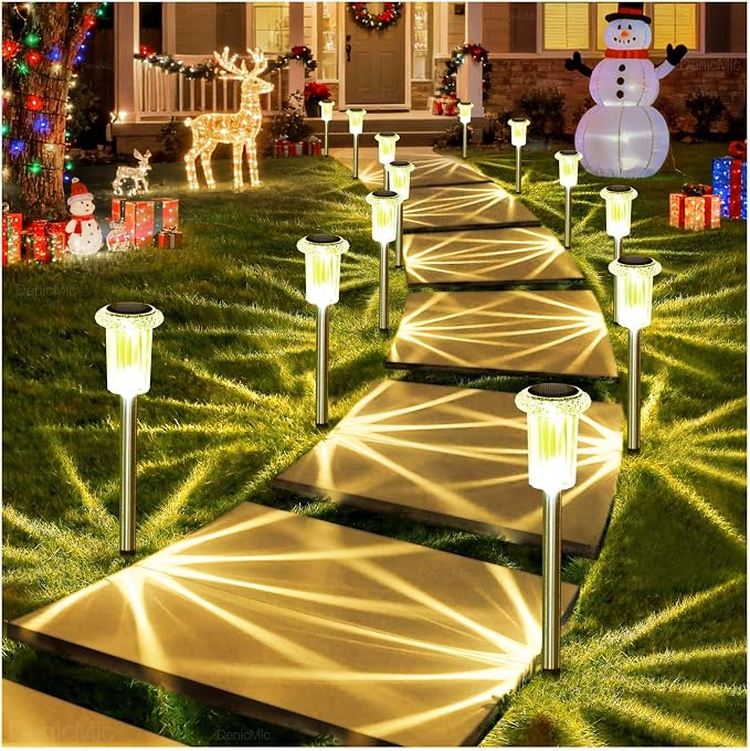 DenicMic Solar Lights Outdoor 15 Pack Waterproof 3000K Warm White LED Stainless - Image 9