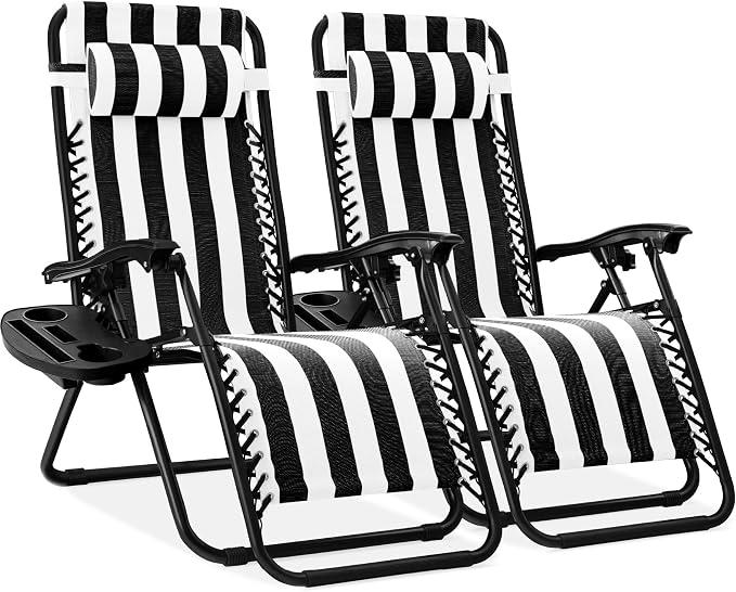 Best Choice Products Set of 2 Adjustable Steel Mesh Zero Gravity Lounge Chair by BestChoiceProducts