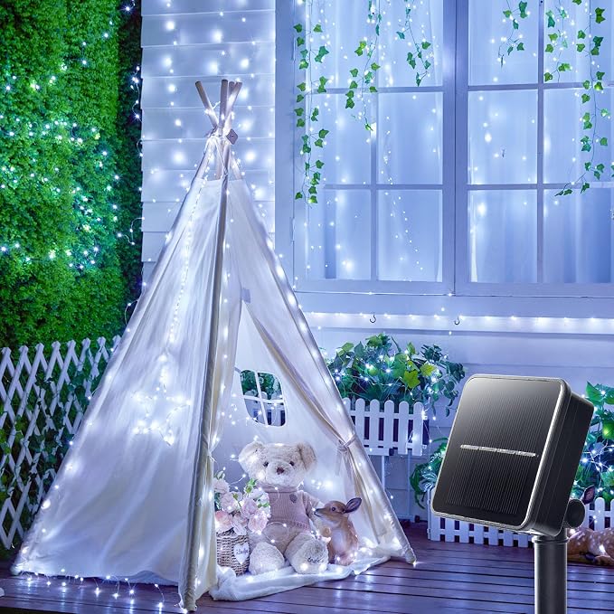 Minetom Solar String Lights, 2 Packs Total 66Ft 200 LED Solar Fairy Lights - Image 2