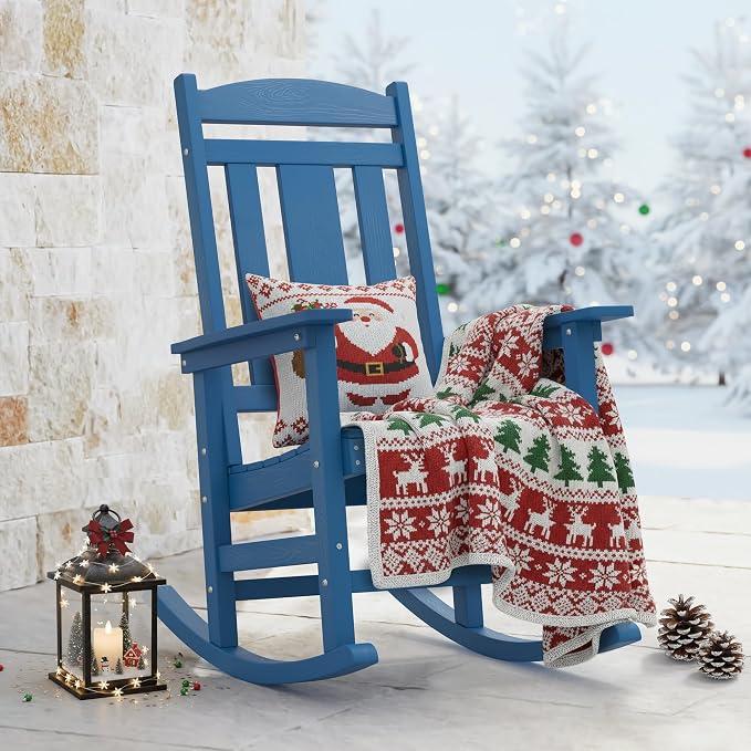 LUE BONA Rocking Chair Outdoor, Weather Resistant Poly Plastic Rocker Chairs by LUEBONA