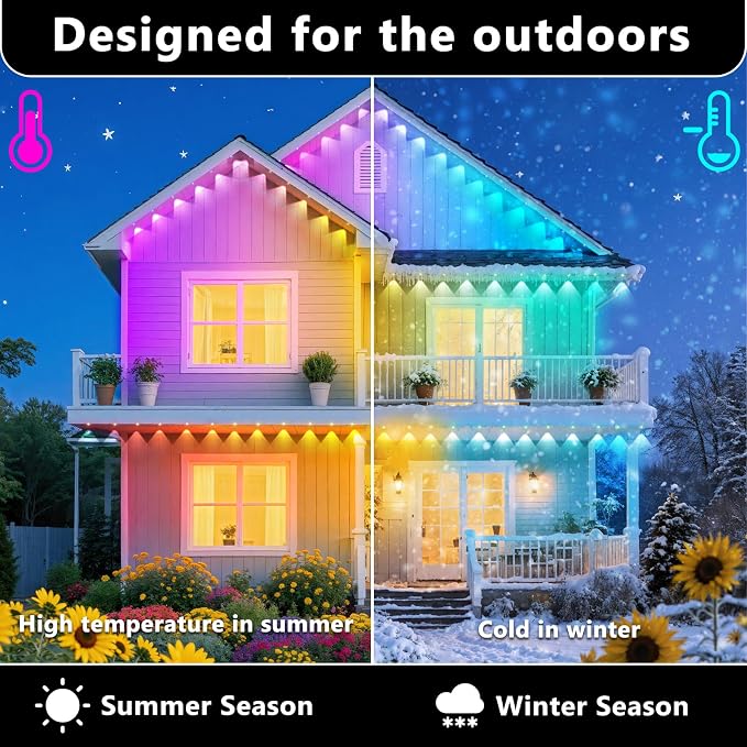 100FT Permanent Outdoor Lights for House Waterproof, Outdoor Permanent led - Image 3