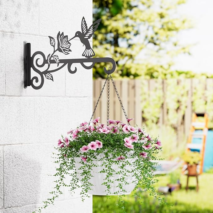 2-Pack Aesthetic Plant Hangers Outdoor – 10 Inch Metal Hanging Plant Bracket - Image 2