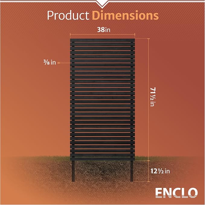 6ft H x 3.1ft W No Dig Enclo Aspen Charcoal Wood Privacy Screen, Decorative - Image 6