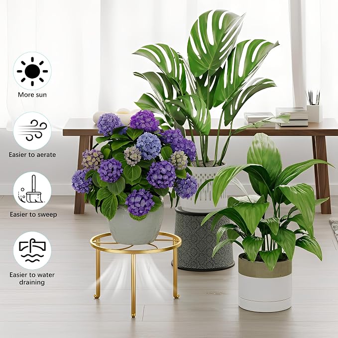 5 Pack Metal Potted Plant Stand Anti-Rust Iron Flower Pot Stands Outdoor Plant - Image 4