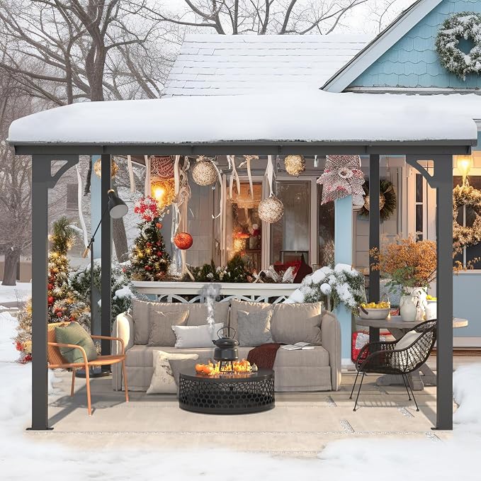 AECOJOY 10’ x 10’ Gazebo, Wall Mounted Gazebos Pergola on Clearance, Outdoor - Image 7