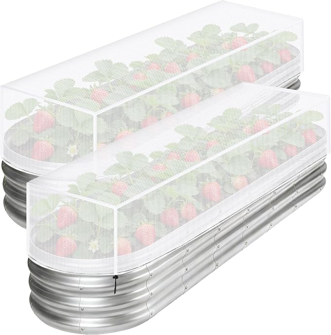 2 Pack Garden Netting for Raised Beds, 74.8" x 39.3" x 19.6" Garden Bed Insect by PurpleStar
