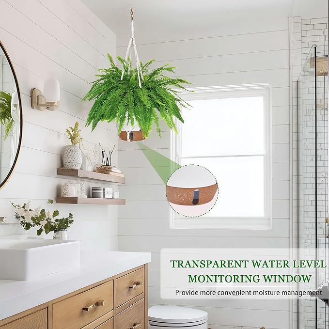 10 Inch Hanging Planters for Indoor Plants, 2 Pack Self Watering Hanging - Image 5