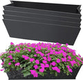 4PCS 30Inch Rectangle Window Box Liner Felt Planter Basket Liner Insert Black by Fantang