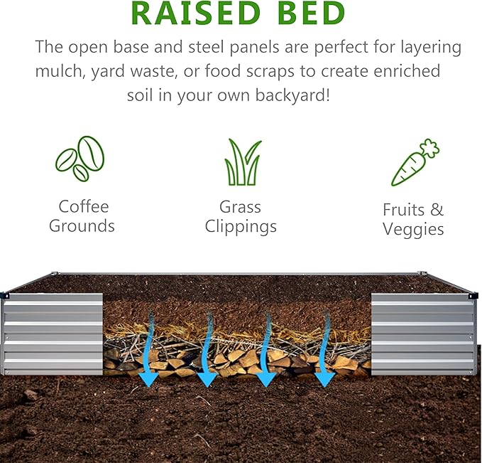 2PCS 7x3x1ft Galvanized Raised Garden Bed Kit, Metal Planter Box - Image 3