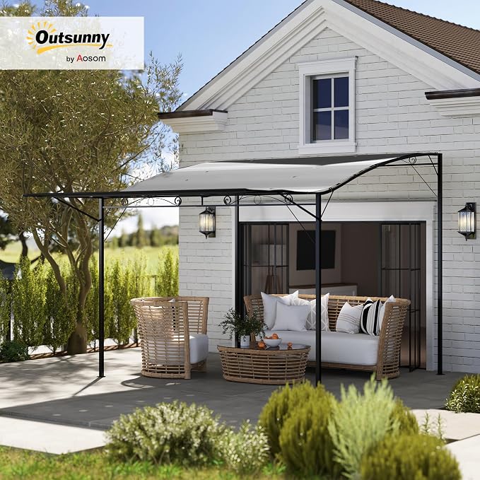 Outsunny 10' x 8' Outdoor Pergola and Patio Gazebo, Extendable Side Awning - Image 2