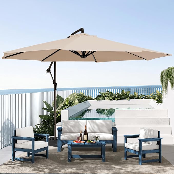 SERWALL 4 Pieces HDPE Outdoor Sofa Set - Image 7
