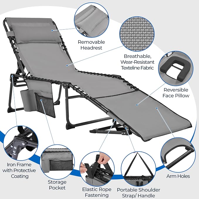 Yaheetech 22.4" Tanning Chair - Image 4