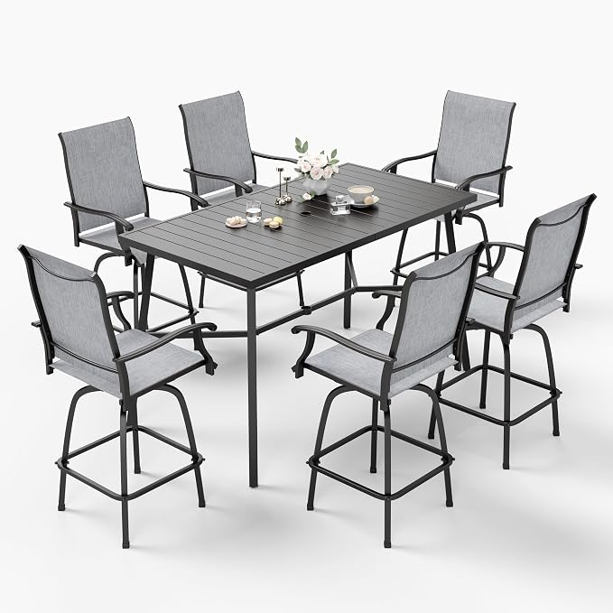 Sophia & William Outdoor Bar Set, Patio Bar Table and Chairs Set Patio Dining by SophiaWilliam