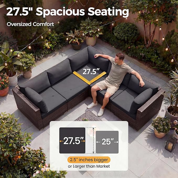 NICESOUL 7 Piece Outdoor Patio Furniture Set - Image 6