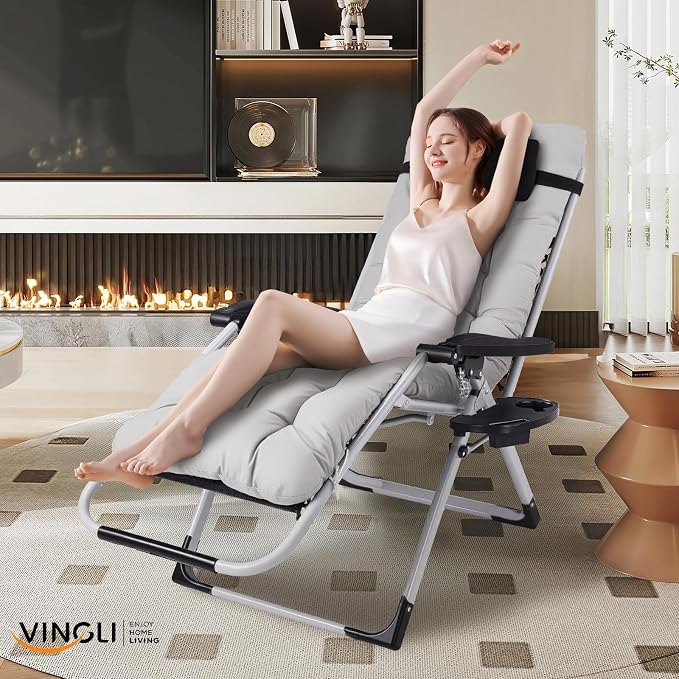VINGLI Padded Zero Gravity Chair, Lounge Chair - Image 2