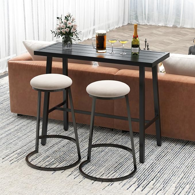 COSTWAY 36" Outdoor Bar Table, Rectangular High Pub Table - Image 5