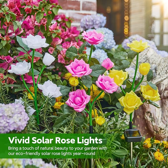 Solar Garden Lights, 6 Pack Upgraded Garden Decor LED Lights - Image 4
