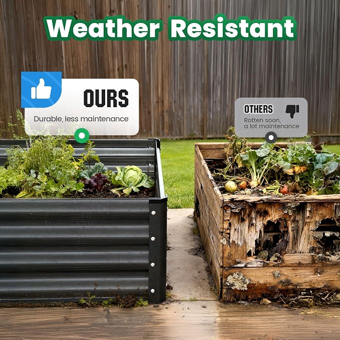 Quictent Galvanized Raised Garden Bed 8x4x1 Ft Metal Planter Box - Image 9