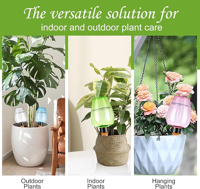 4 Pcs Plant Watering Globes Self Watering Planter Insert Plants Top Fill Water - Image 6