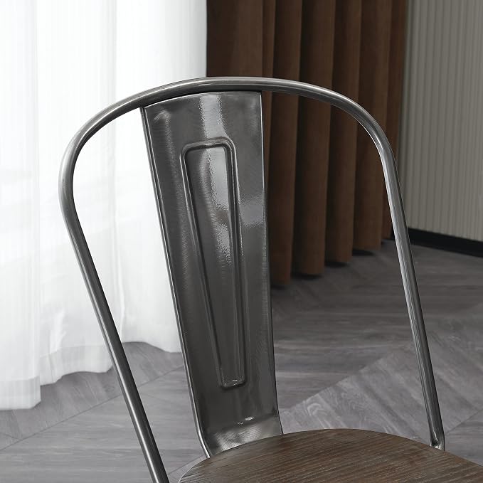 Nazhura Metal Dining Chair Farmhouse Tolix Style - Image 7