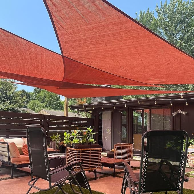 LOVE STORY 10' x 10' x 14' Right Triangle Terra Red Sun Shade Sail Canopy UV by LOVESTORY