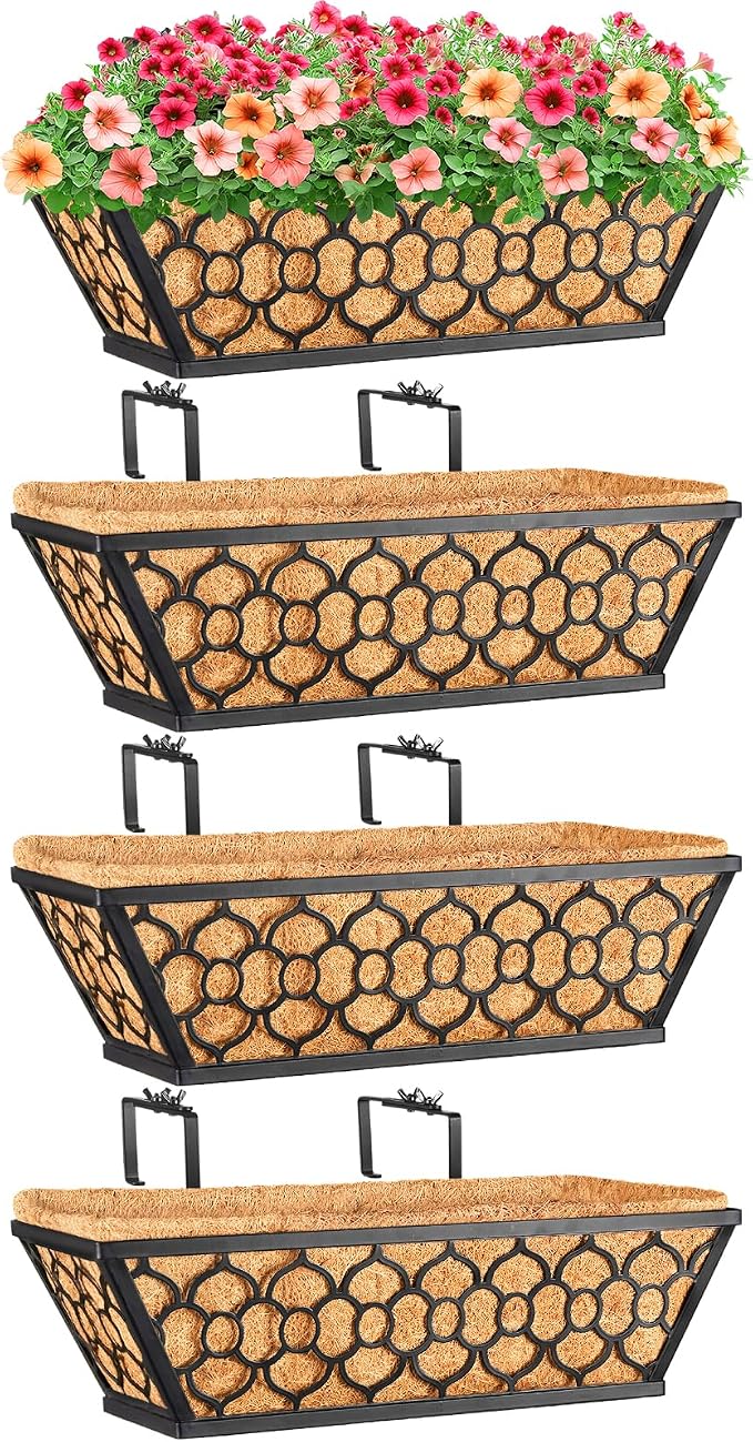 Riare 4 Pack 16 Inch Window Boxes Planters by Riare