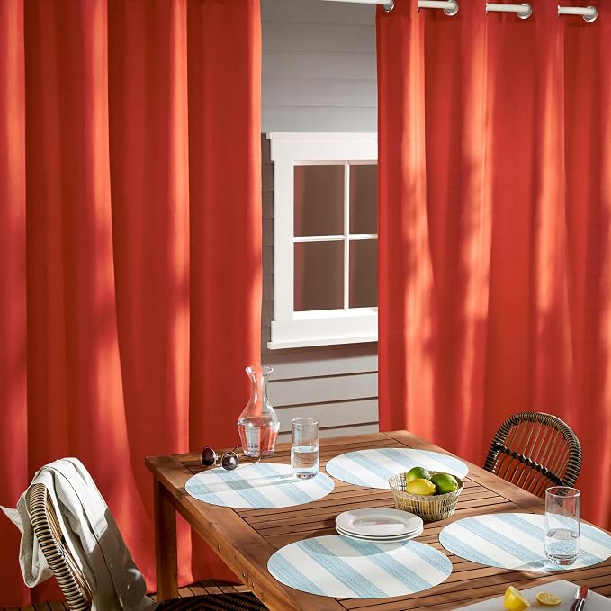 TOWN & COUNTRY BASICS Cabana Solid Heavyweight Indoor Outdoor Curtains - Image 4