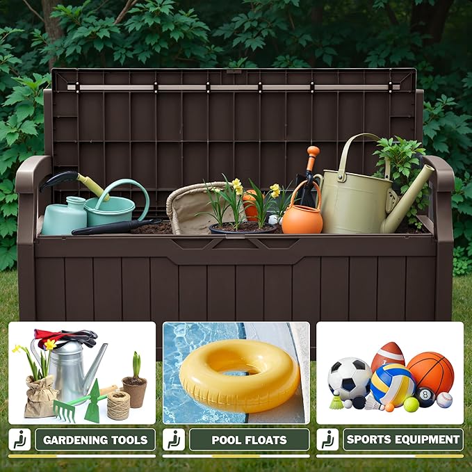 Flamaker 80 Gallon Storage Bench Outdoor Indoor, Durable All-Weather Seating - Image 5