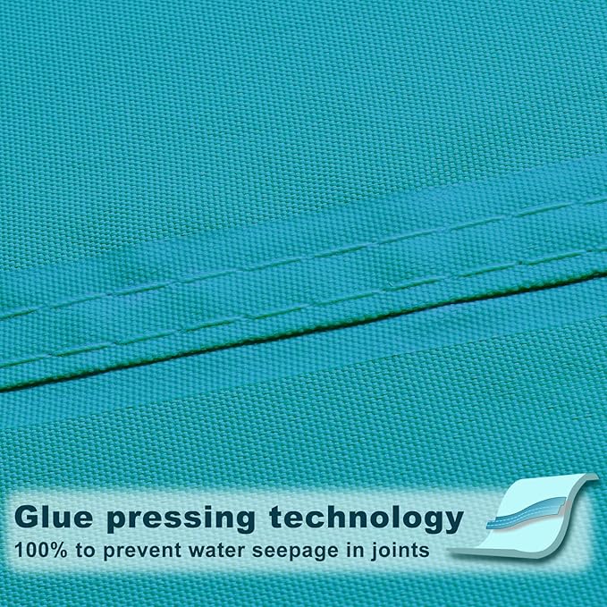 SUNNY GUARD Waterproof Sun Shade Sail 7' x 12' Turquoise Blue Rectangle UV - Image 3