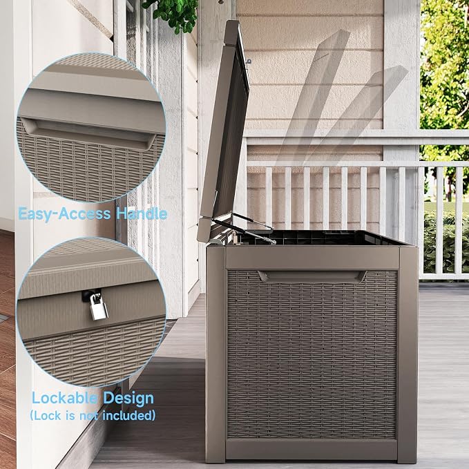 310 Gallon Lockable Outdoor Storage Box – Waterproof Resin Deck Box - Image 6