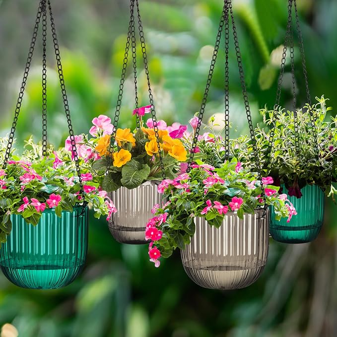 Maxcheck 4 Pcs Self Watering Hanging Planters Indoor Gift 6.5'' 4.5'' Hanging - Image 6