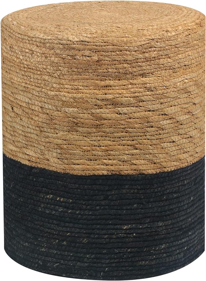 Wimarsbon Natural Seagrass Foot Stool, Hand Weaving Round Ottoman, by Wimarsbon