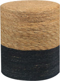 Wimarsbon Natural Seagrass Foot Stool, Hand Weaving Round Ottoman, by Wimarsbon
