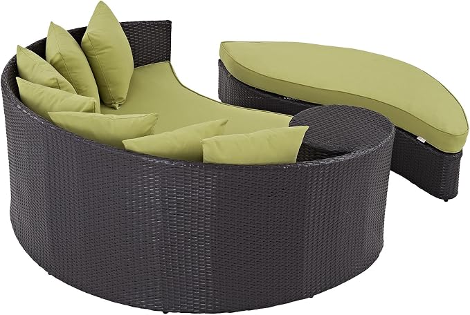 Modway Convene Wicker Rattan Outdoor Patio Poolside Sectional Sofa Daybed - Image 4